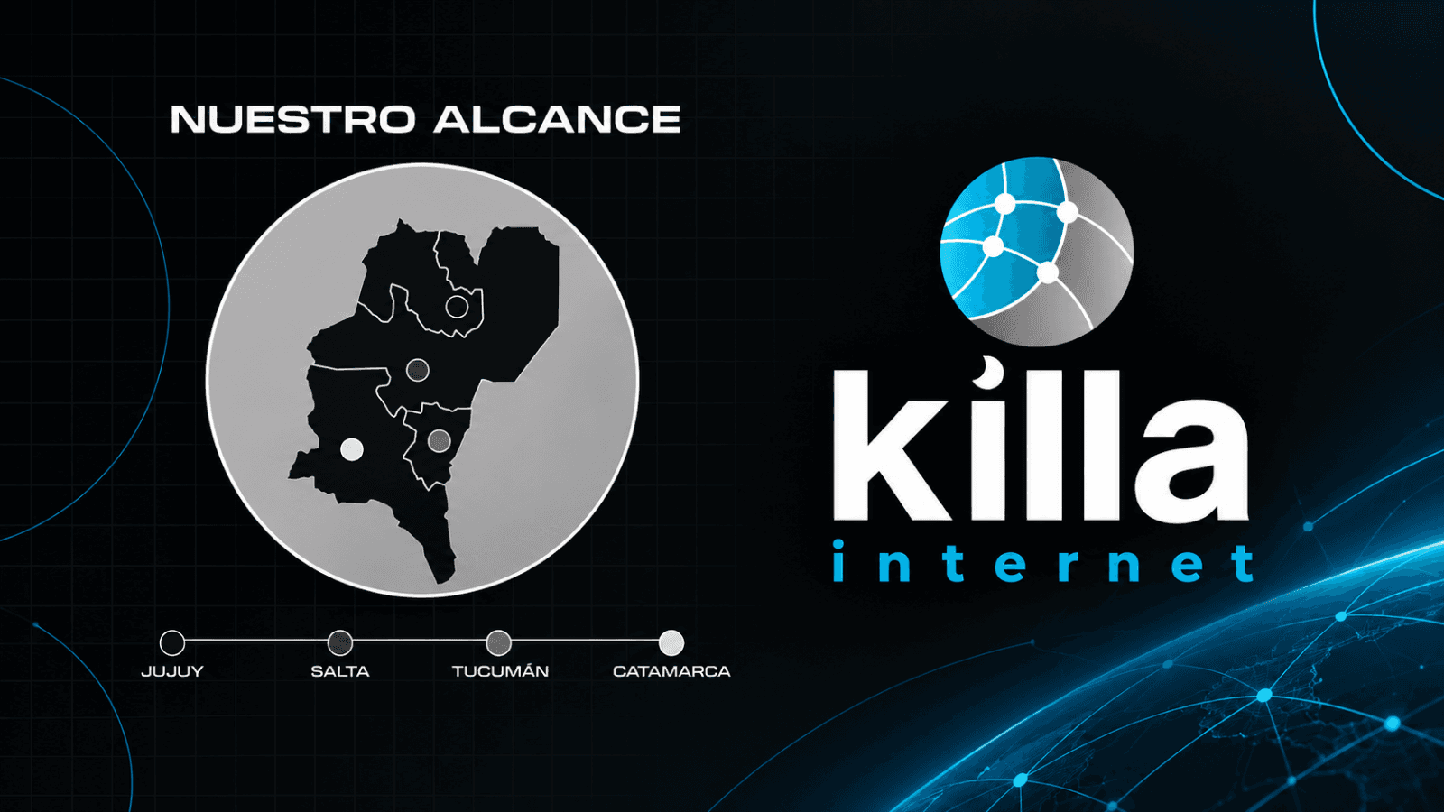 Mapa institucional del alcance regional de Killa
