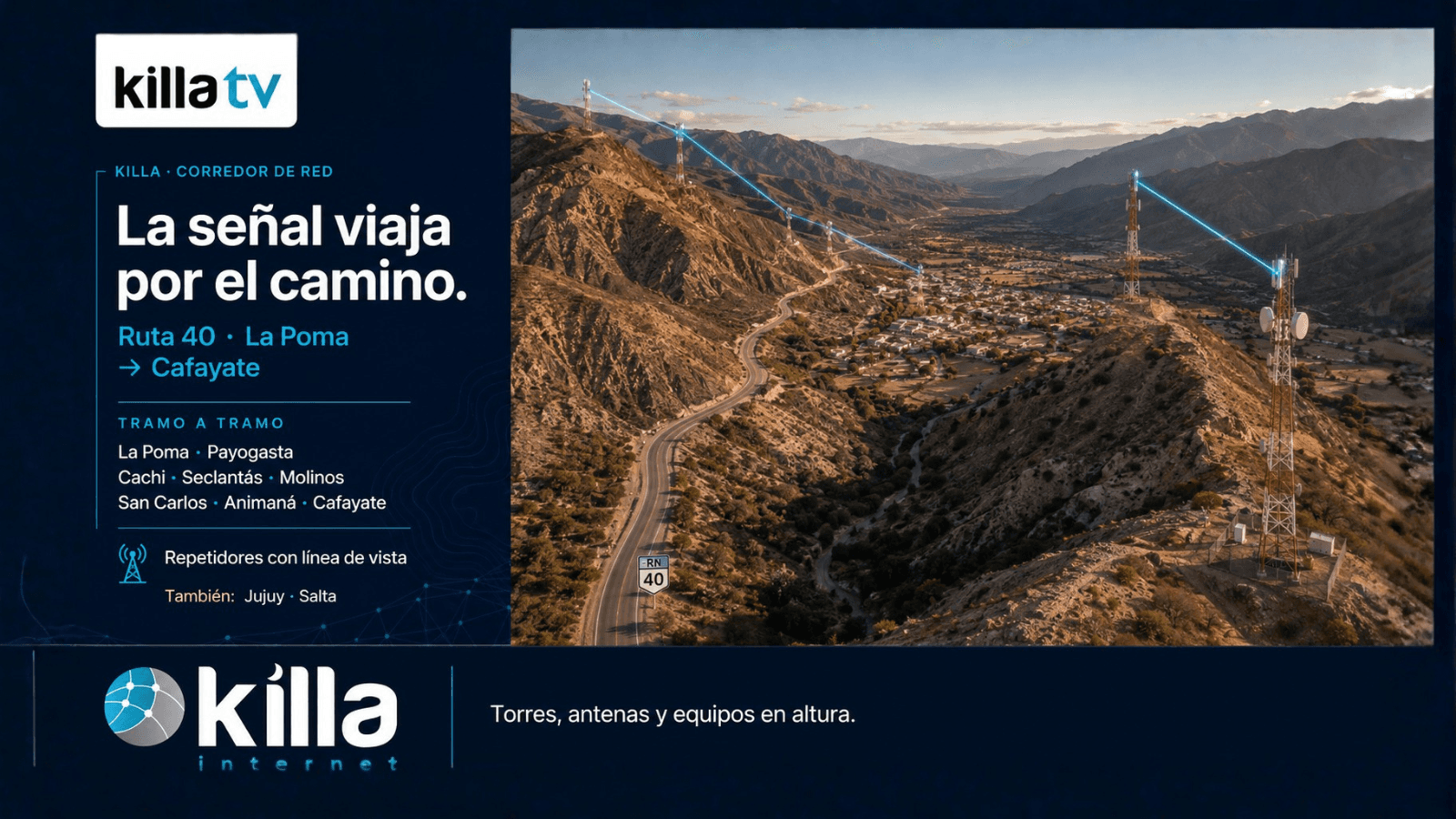 Infraestructura de telecomunicaciones de Killa en el norte argentino