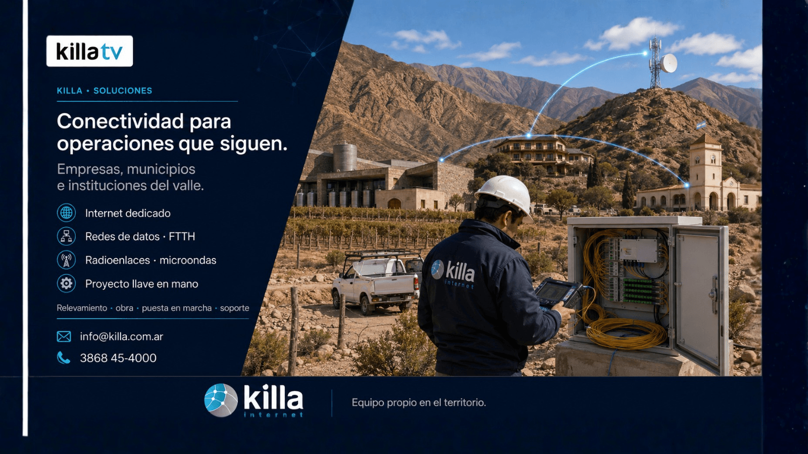 Servicios de telecomunicaciones para empresas de Killa Internet